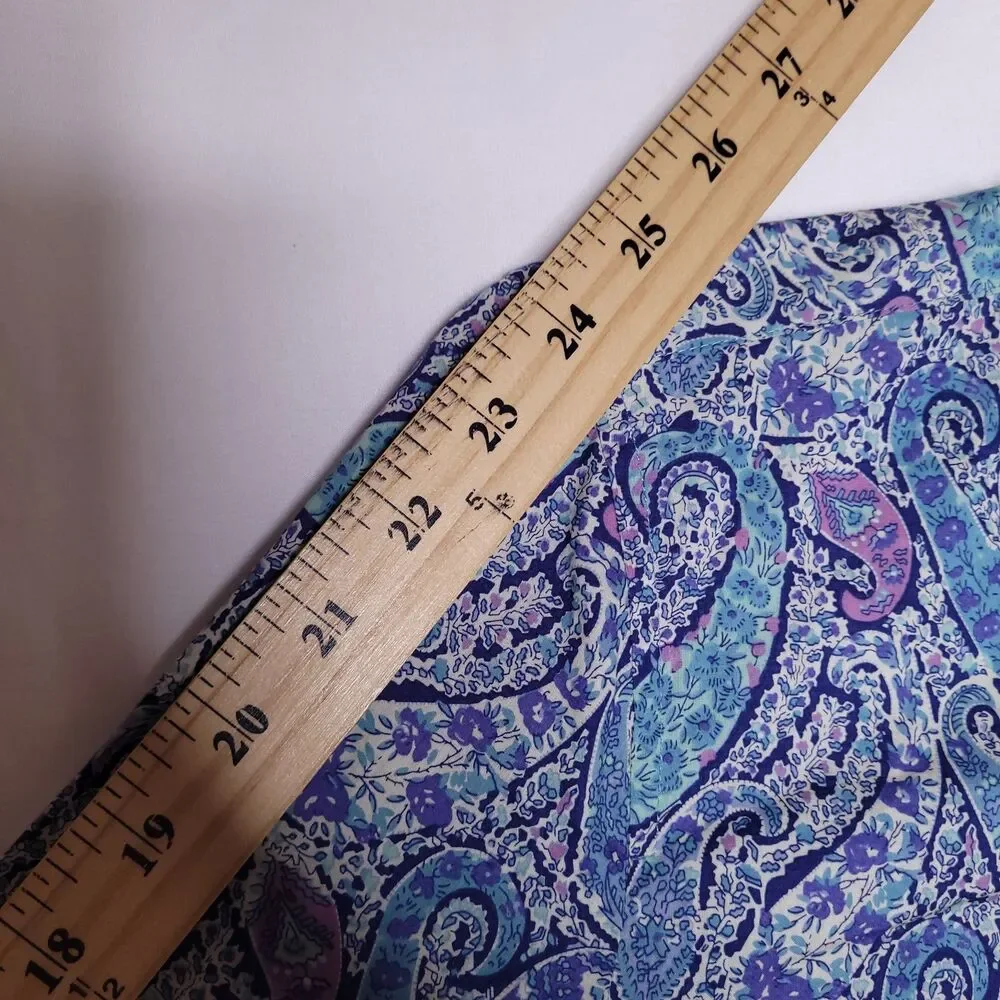 J Crew Liberty Shirt Womens 2 Paisley Blue Art Fabric Popover